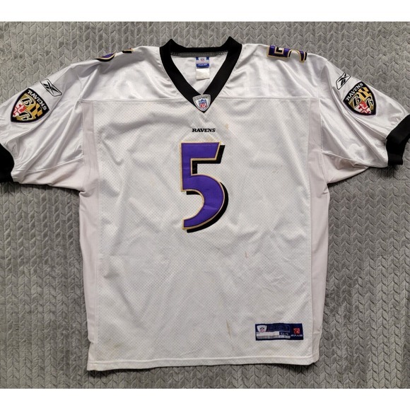 NFL‎ Reebok On Field Stitched Jersey Size 54 J. Flacco #5 Baltimore Ravens White - Picture 1 of 12